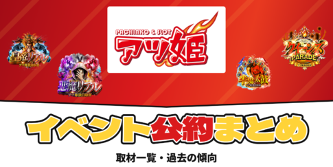 アツ姫の公式ロゴと主要企画ロゴを使ったイベント公約・取材内容一覧
